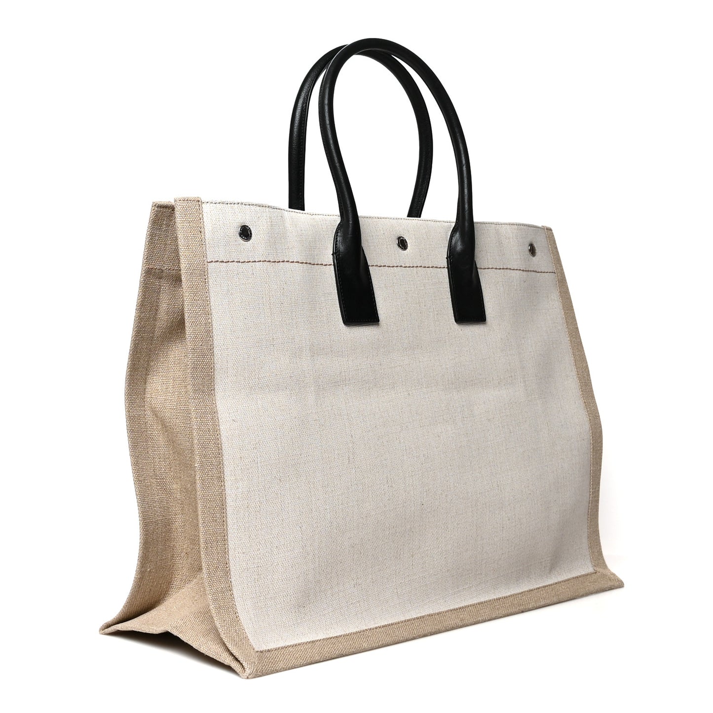 Linen Calfskin Rive Gauche Tote Optic White