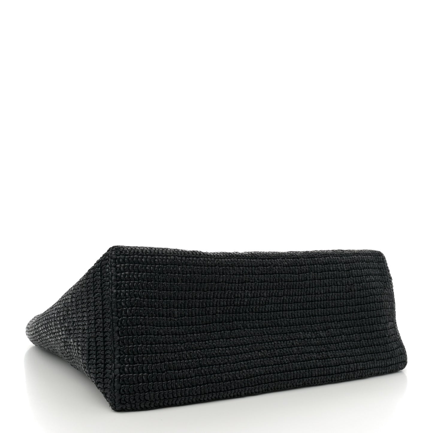 Raffia Logo Tote Black