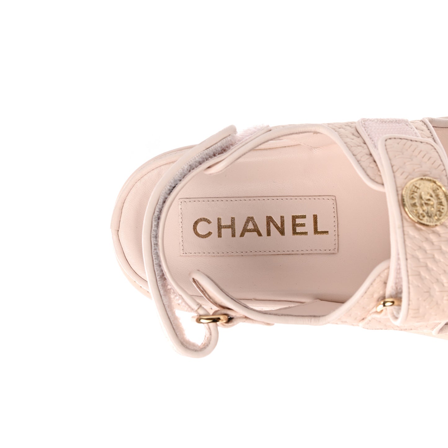 Calfskin Printed Velcro Dad Sandals 37 Pink