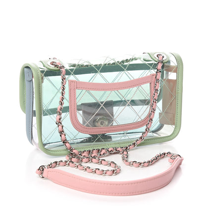 Chanel Lambskin PVC Quilted Mini Coco Splash Flap Blue Green 2 of 9