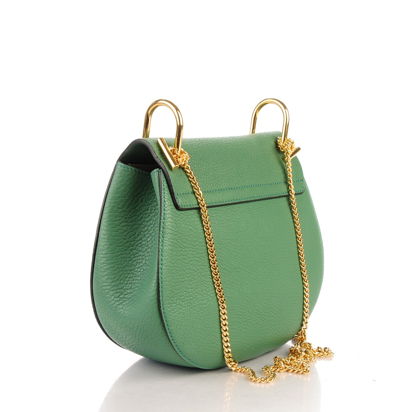 Grained Lambskin Drew Shoulder Bag Soft Green