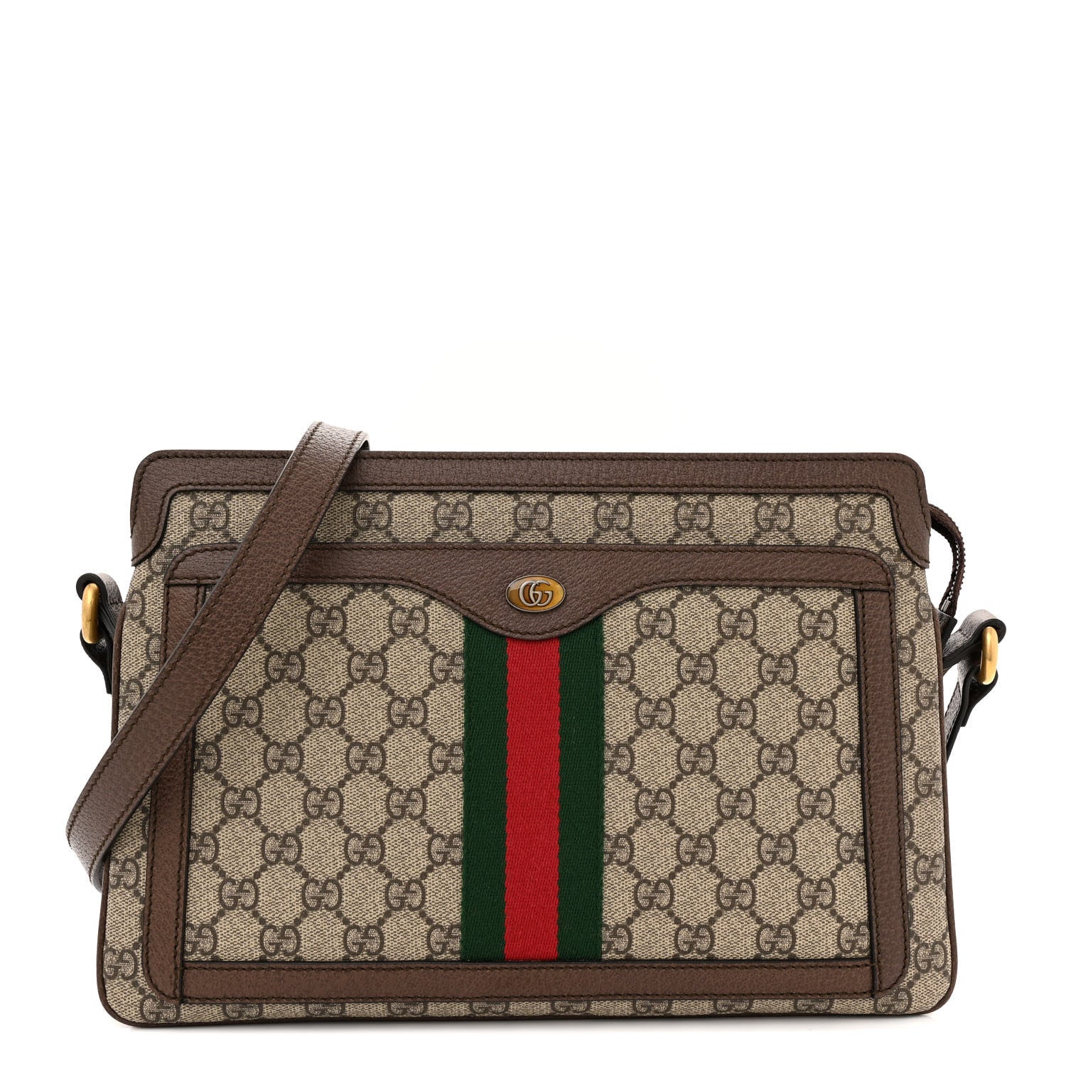 Gucci GG Supreme Monogram Web Medium Ophidia Shoulder Bag Beige New Acero 1 of 12