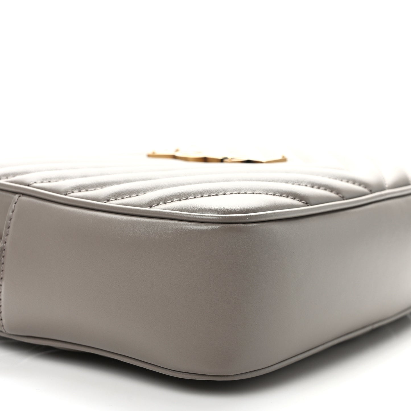 Calfskin Matelasse Monogram Lou Camera Bag Greyish Brown