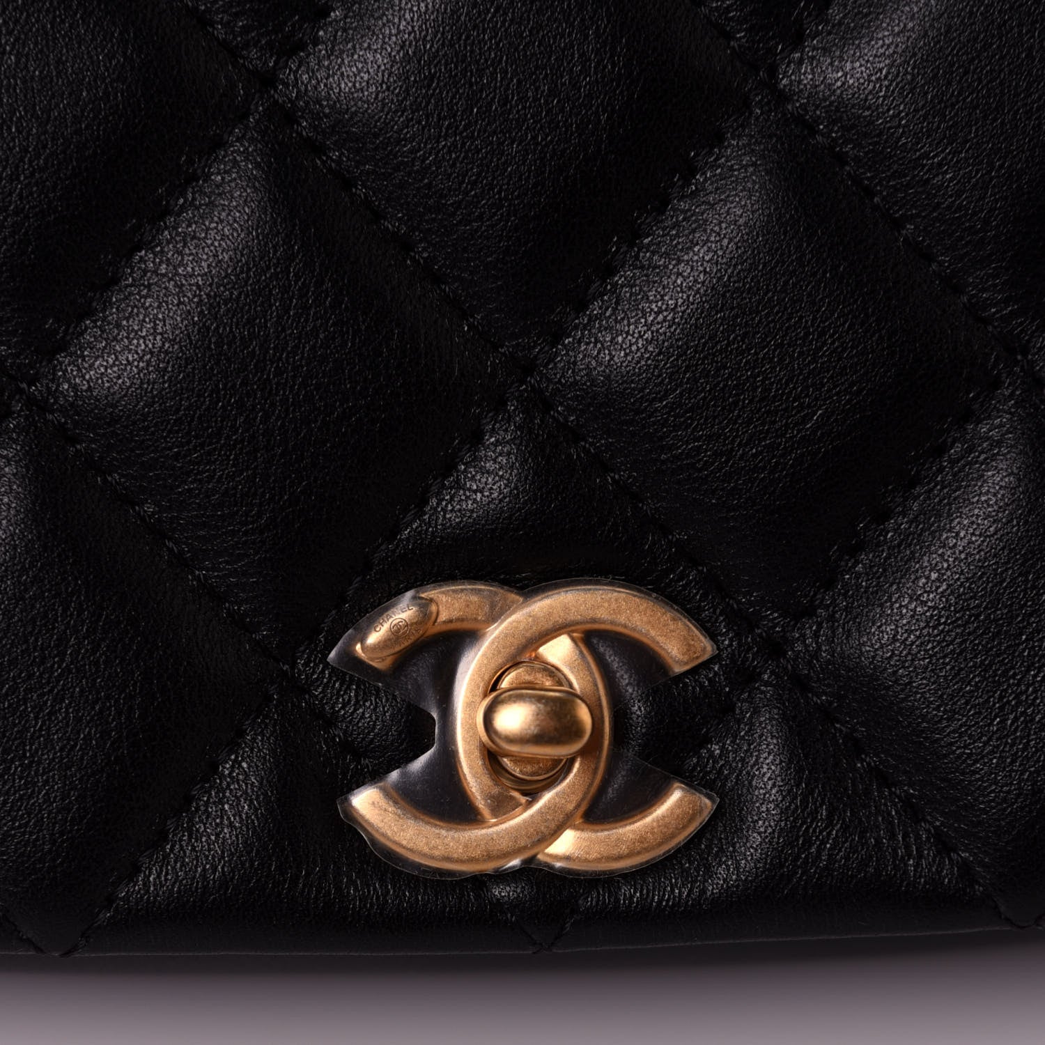 Chanel Calfskin Quilted Coco Mail Clutch With Chain Black 13 of 14