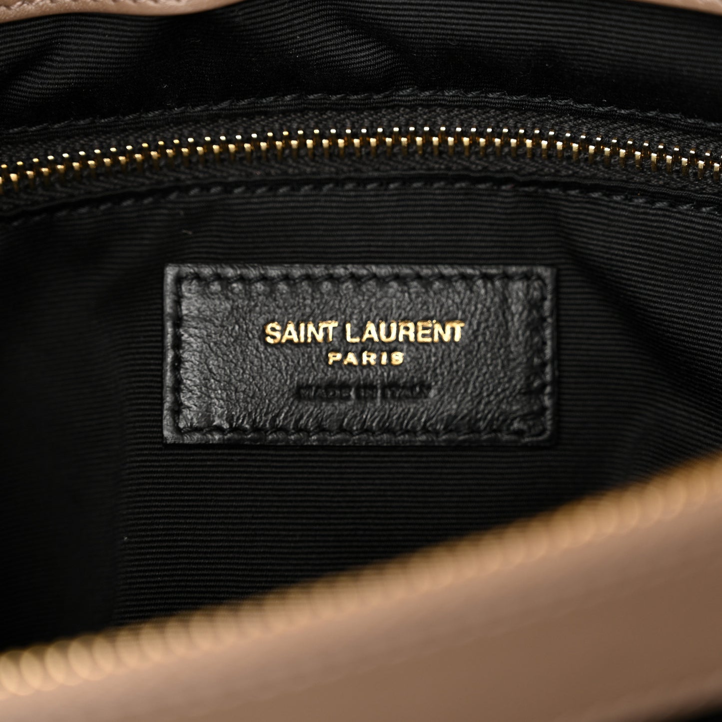 Suede Y Quilted Monogram Medium Loulou Chain Satchel Taupe