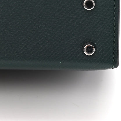 Hermes Epsom Shiny Alligator Lizard Chevre Mini Verrou Chaine Bag Vert Cypress Black 11 of 12