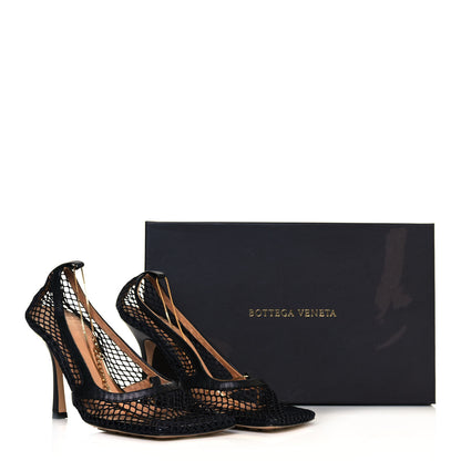 Bottega Veneta Mesh Calfskin Chain Stretch Pumps 38 Black 8 of 8