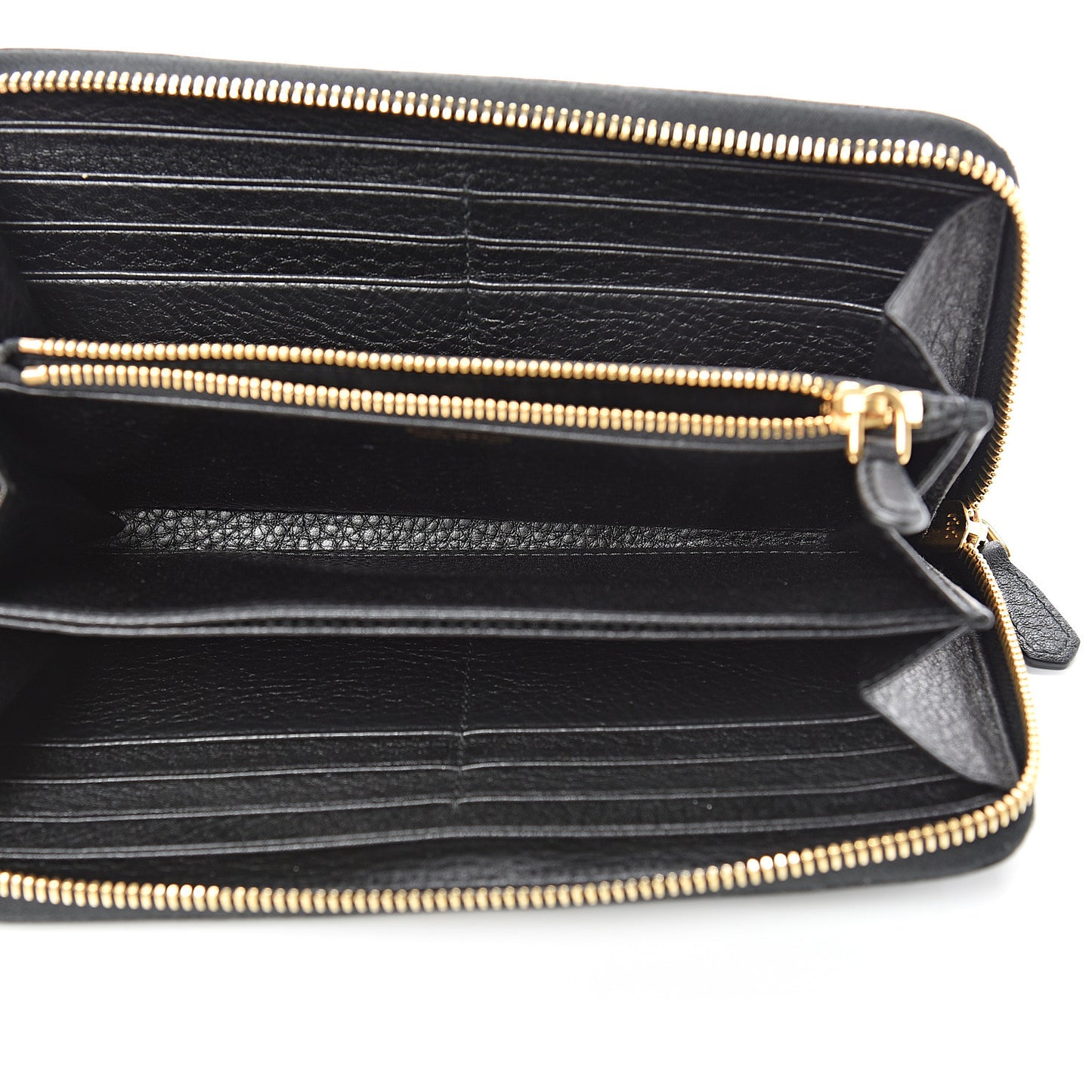 Vitello Daino Zip Around Wallet Black
