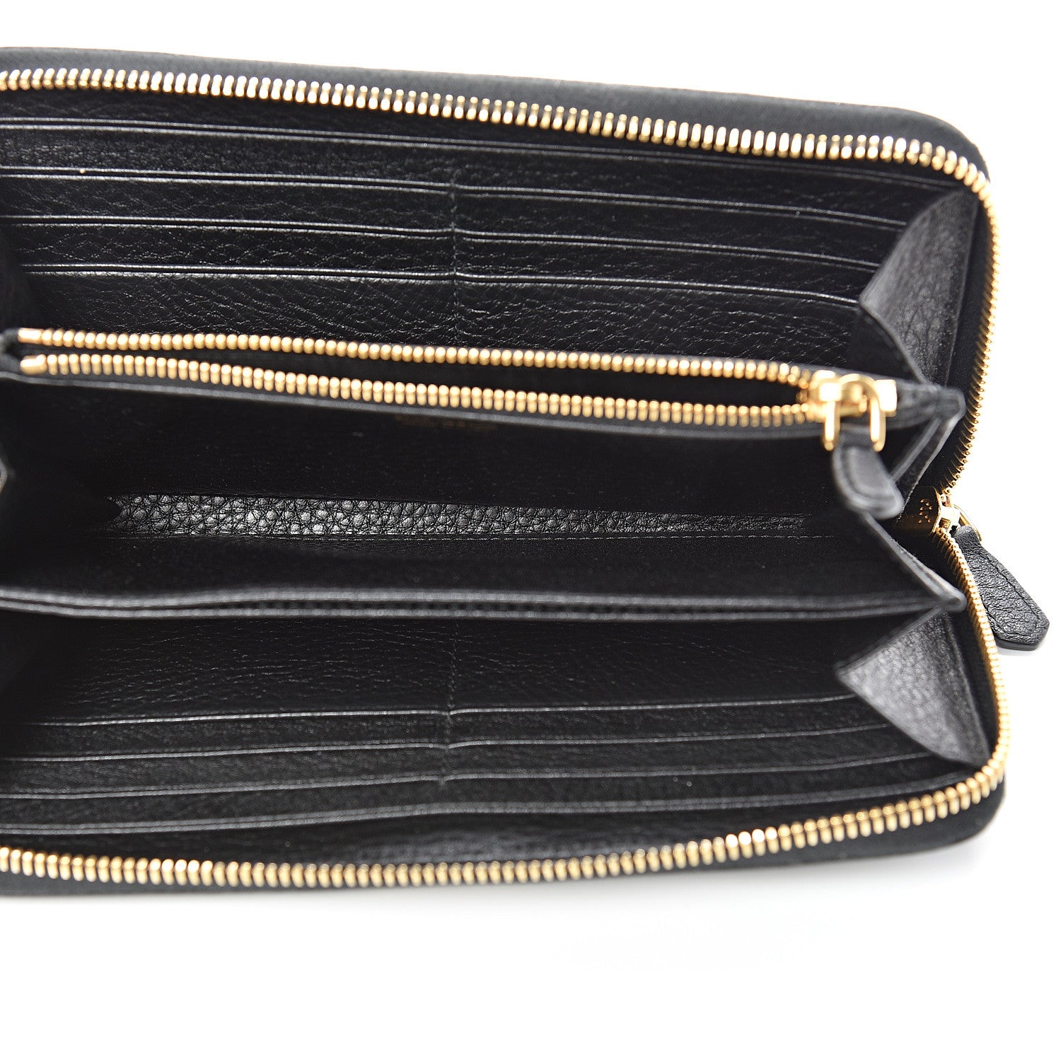 Prada Vitello Daino Zip Around Wallet Black 4 of 10