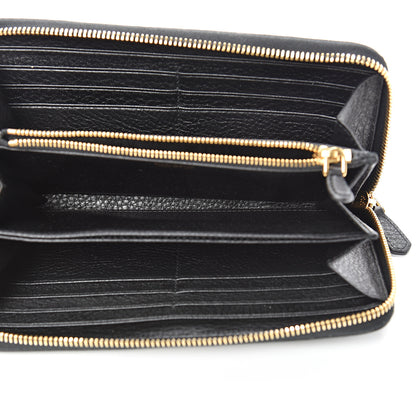 Prada Vitello Daino Zip Around Wallet Black 4 of 10
