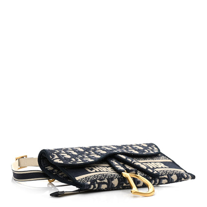 Christian Dior Oblique Slim Saddle Pouch Blue 4 of 12