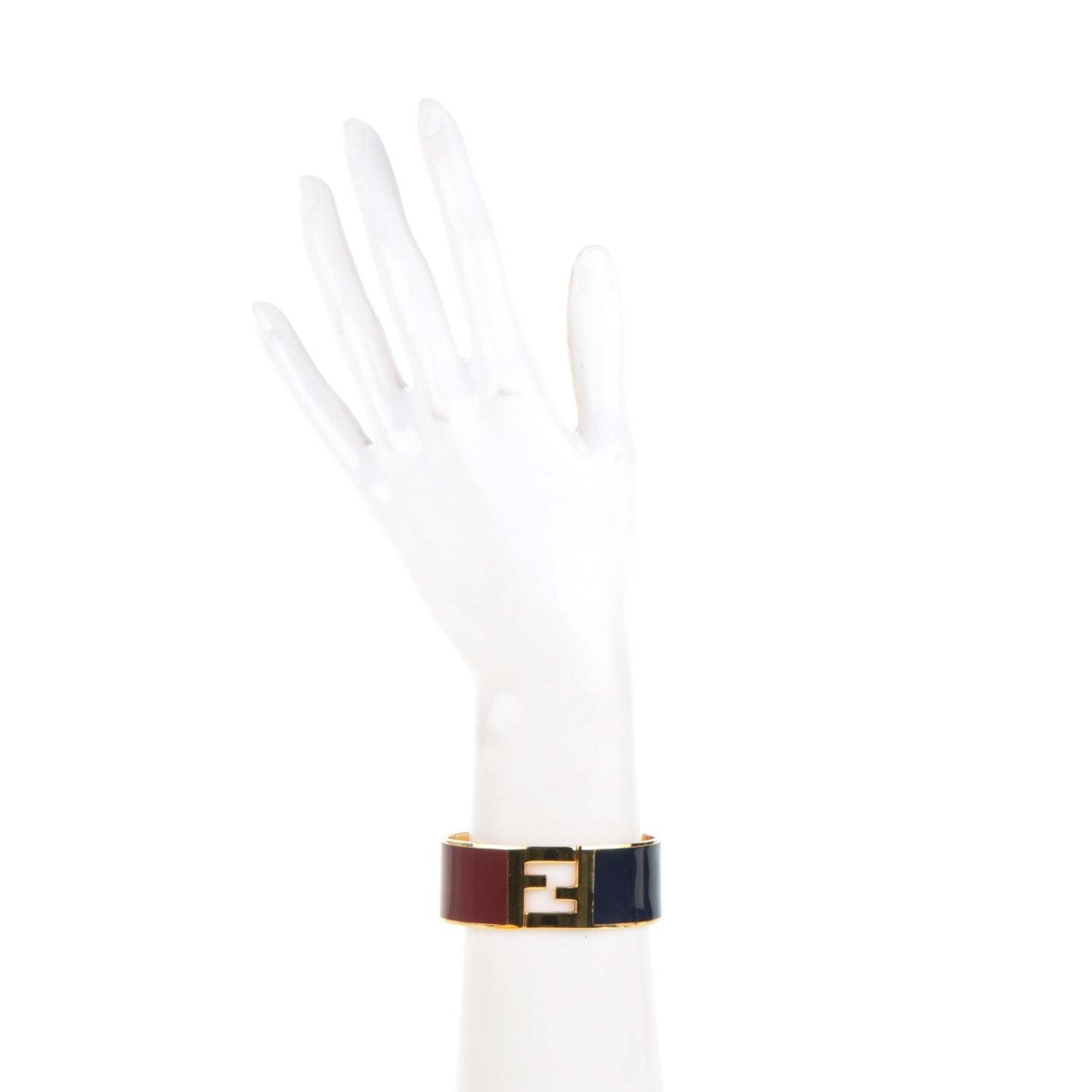Fendi Enamel Fendista Large Bracelet Gold Navy Rosso 2 of 4