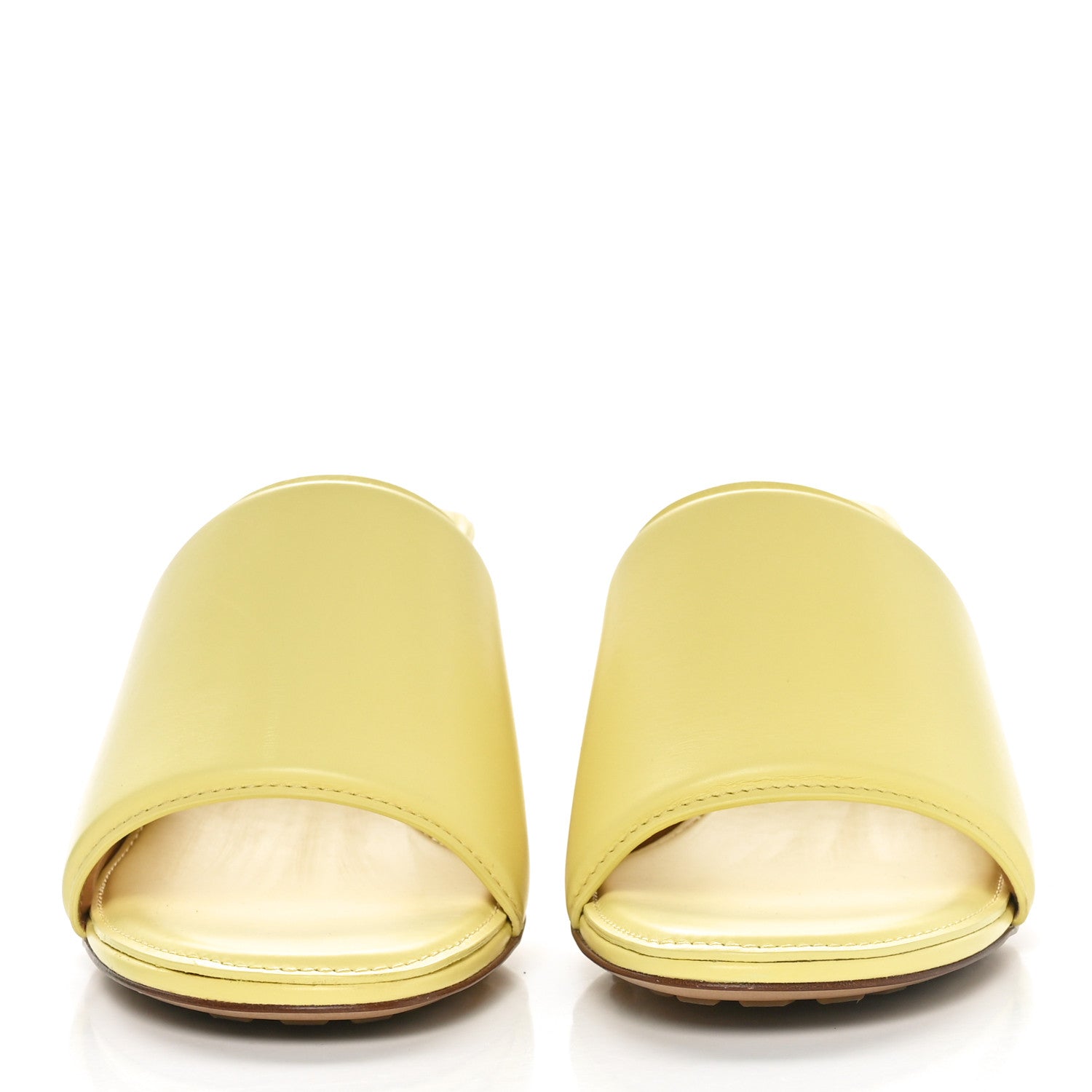 Bottega Veneta Vienna Calfskin The Band Mule Sandals 39 Lemonade 2 of 9