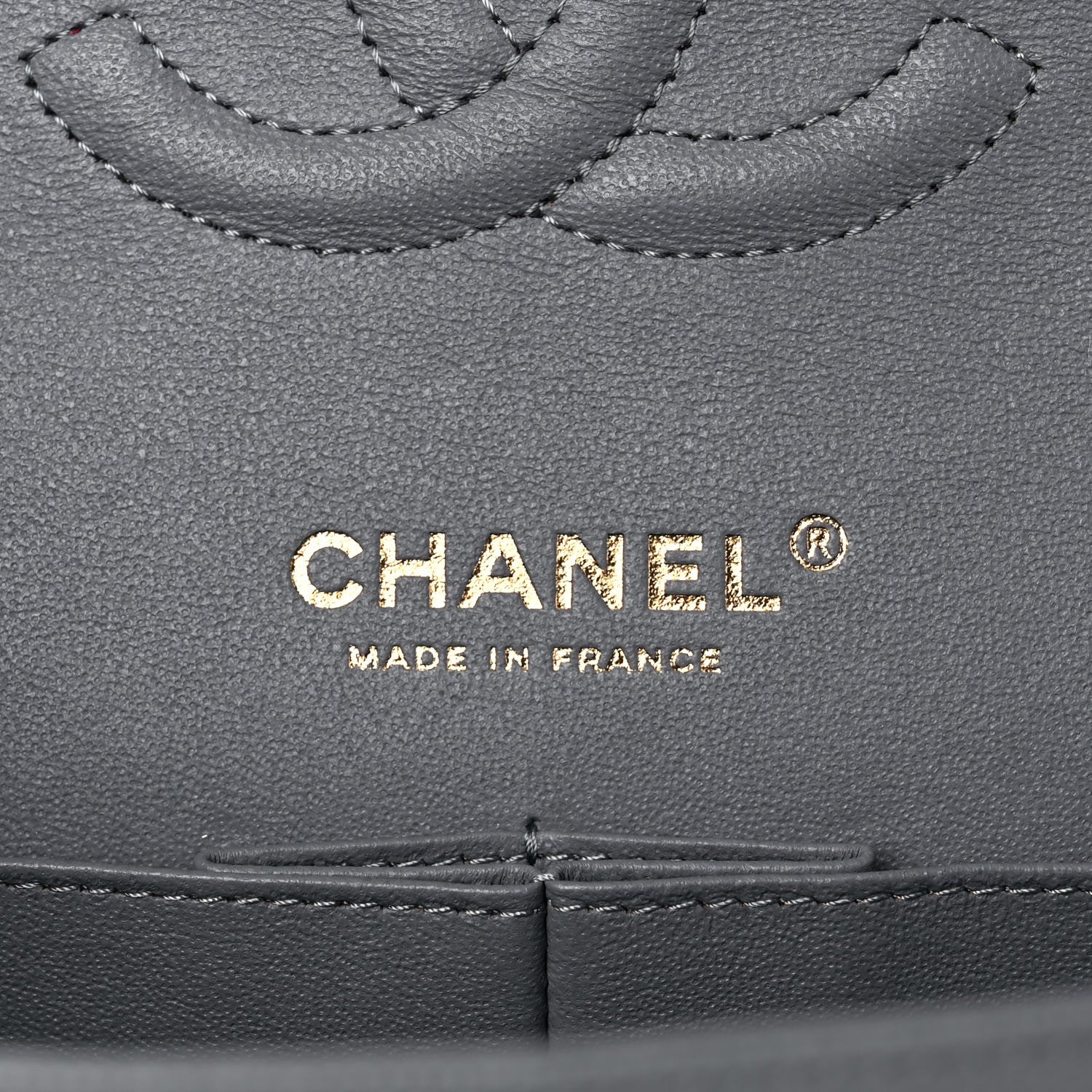Chanel Caviar Quilted Medium Double Flap Grey 7 of 12