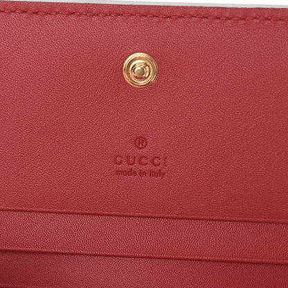Gucci GG Supreme Monogram Blooms Card Case Beige Blue Navy Hibiscus Red 7 of 11