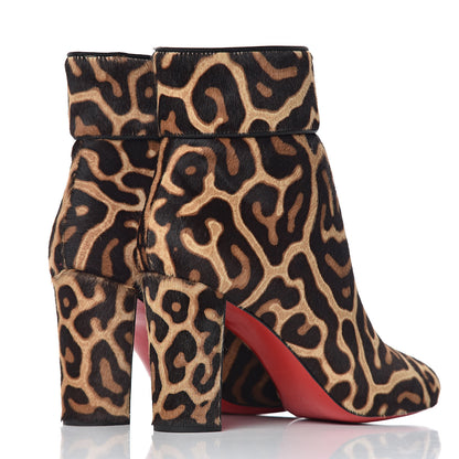 Christian Louboutin Pony Hair Moulamax 85 Booties 36.5 Brown Black 4 of 10