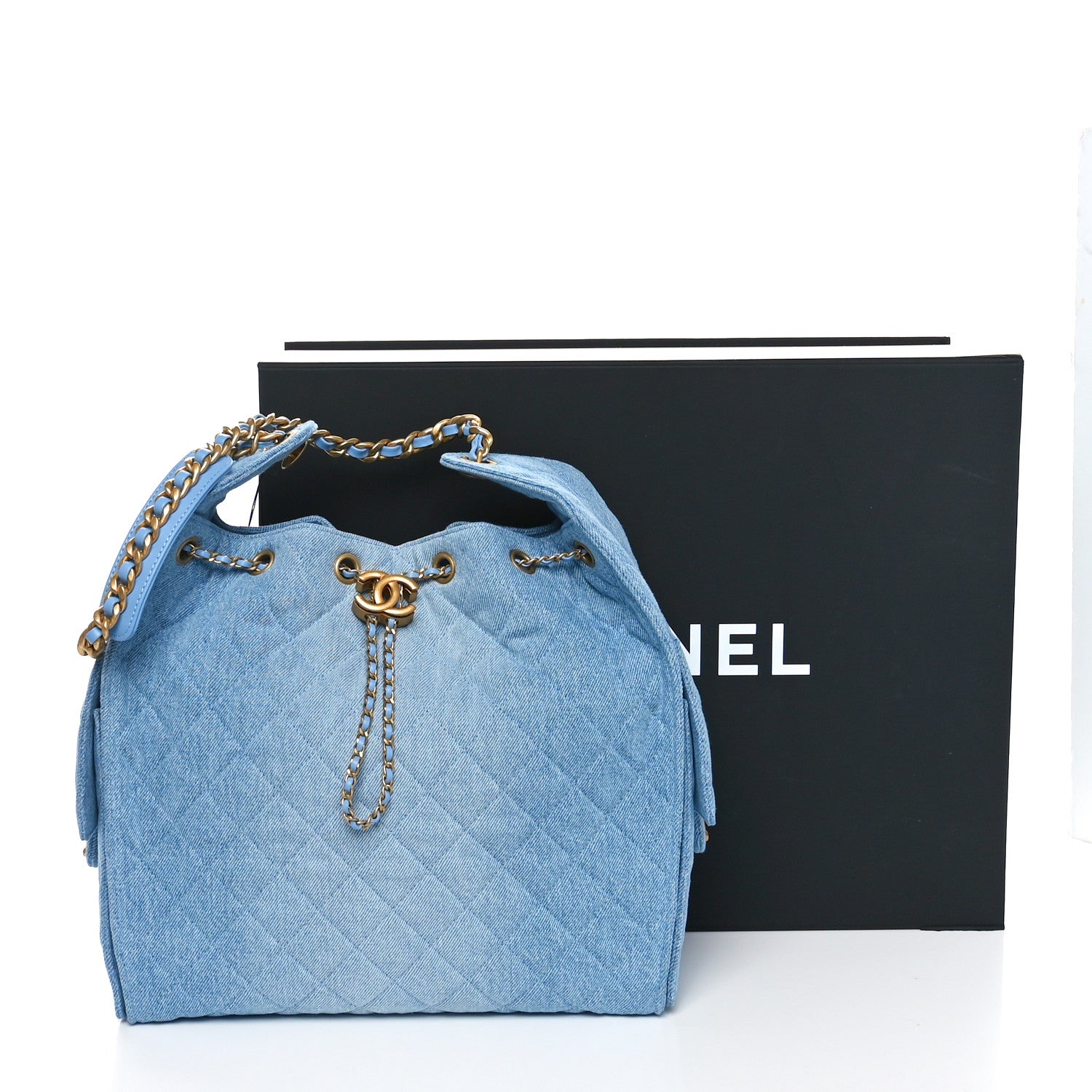 Chanel Washed Denim Quilted Medium Chanel 25 Handbag Blue 1619408