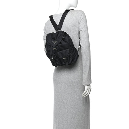Prada Tessuto Nylon Saffiano Small Backpack Black 2 of 12