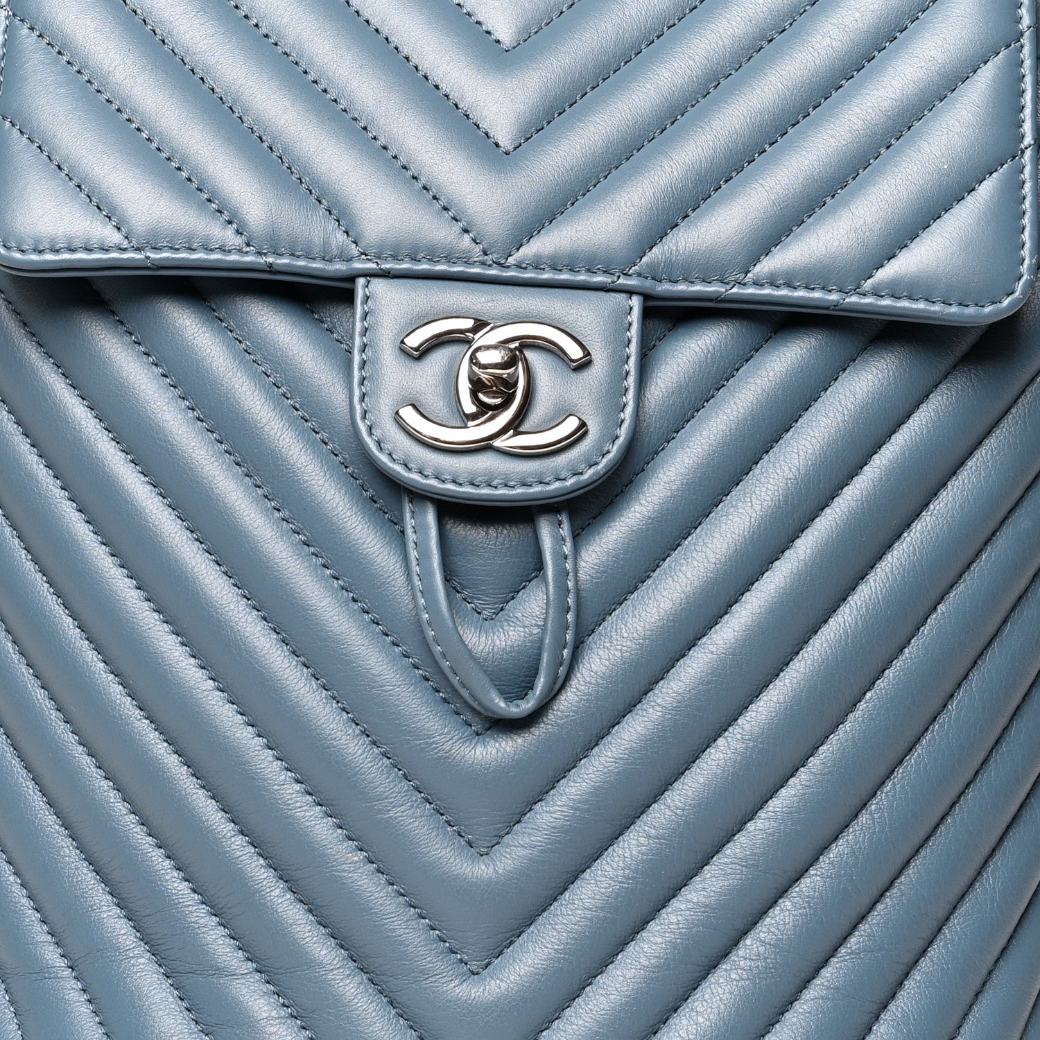 Chanel Calfskin Chevron Quilted Small Urban Spirit Backpack Light Blue 8 of 11