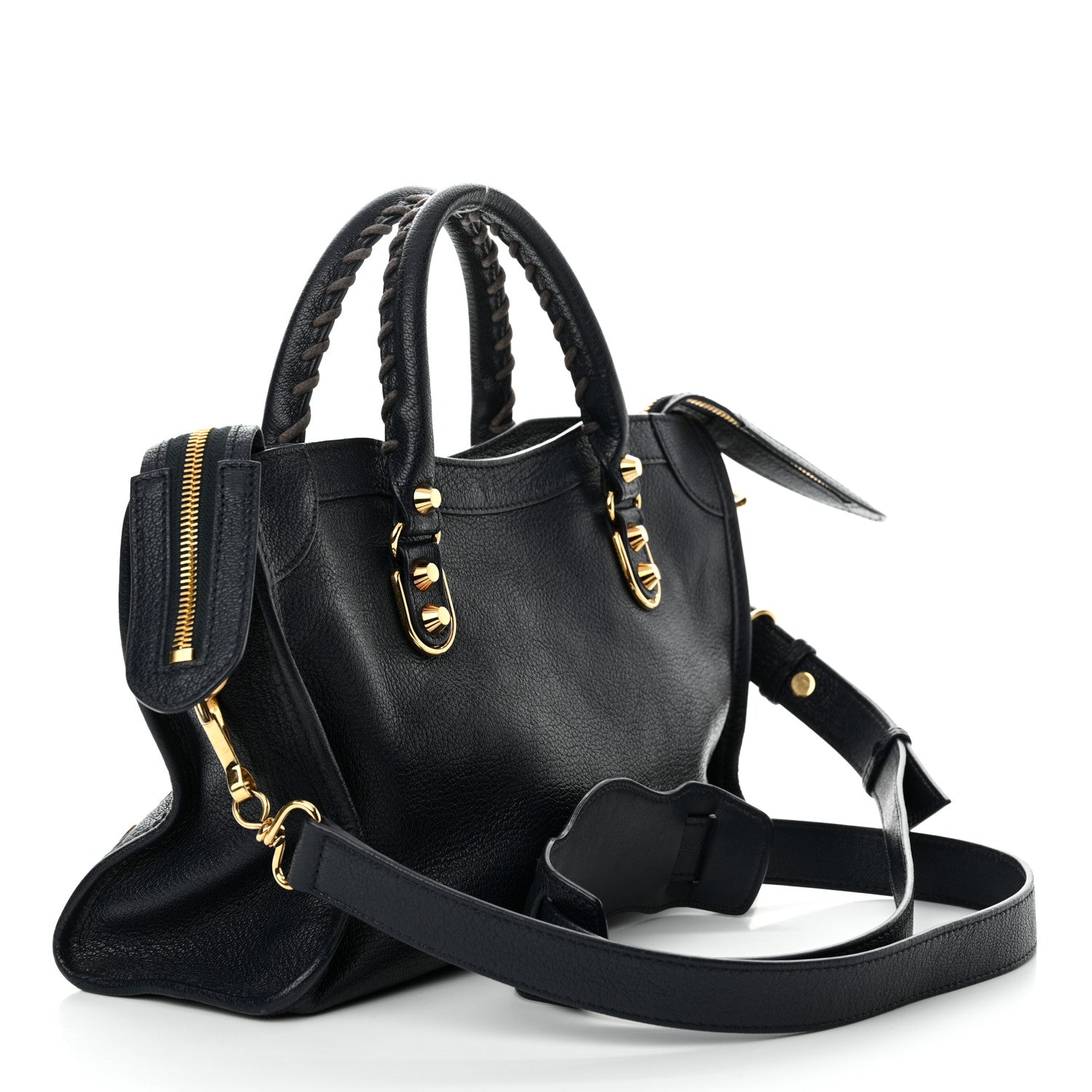 Balenciaga Chevre Gold Metallic Edge Hardware S City Bleu Nuit Dark Sea 4 of 13