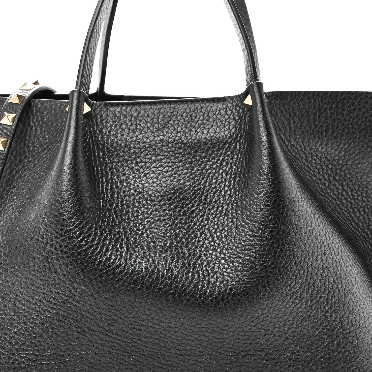Valentino Garavani Pebbled Calfskin Small Rockstud Crossbody Tote Black 7 of 9