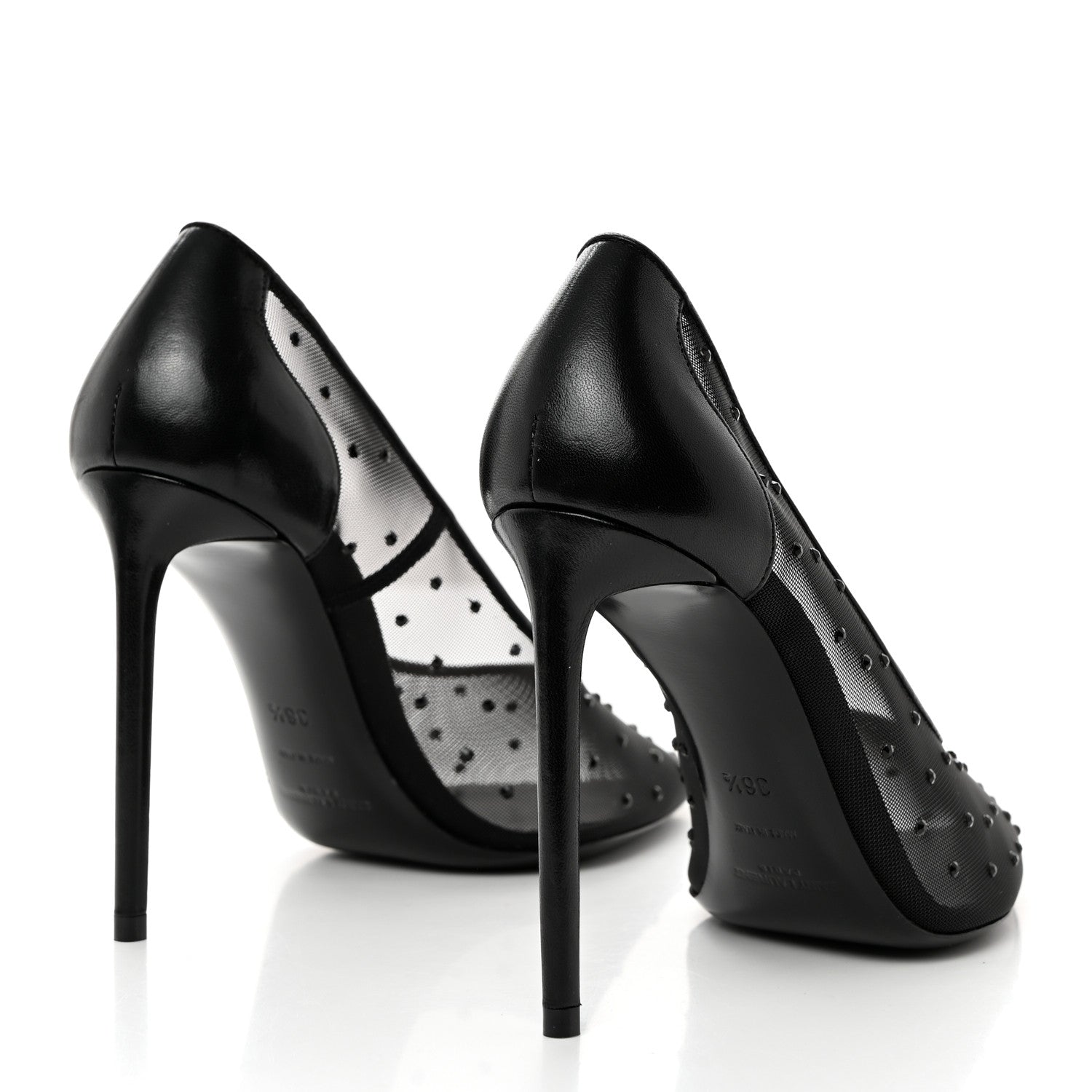 Saint Laurent Rhinestone Mesh 105 Anja Pumps 36.5 Black 4 of 7