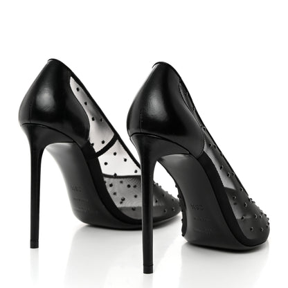Saint Laurent Rhinestone Mesh 105 Anja Pumps 36.5 Black 4 of 7