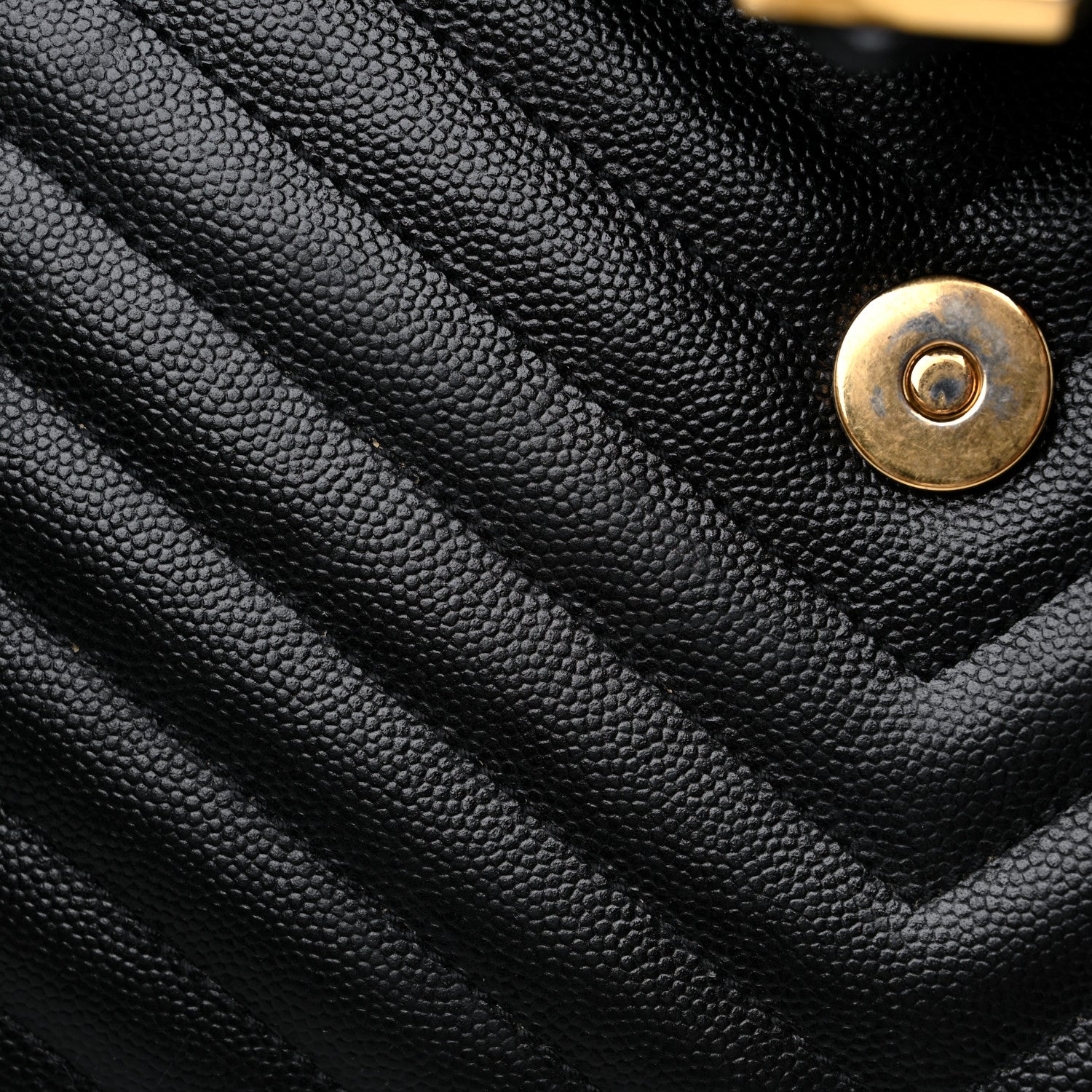 Saint Laurent Grain De Poudre Matelasse Chevron Large Monogram Satchel Black 15 of 21