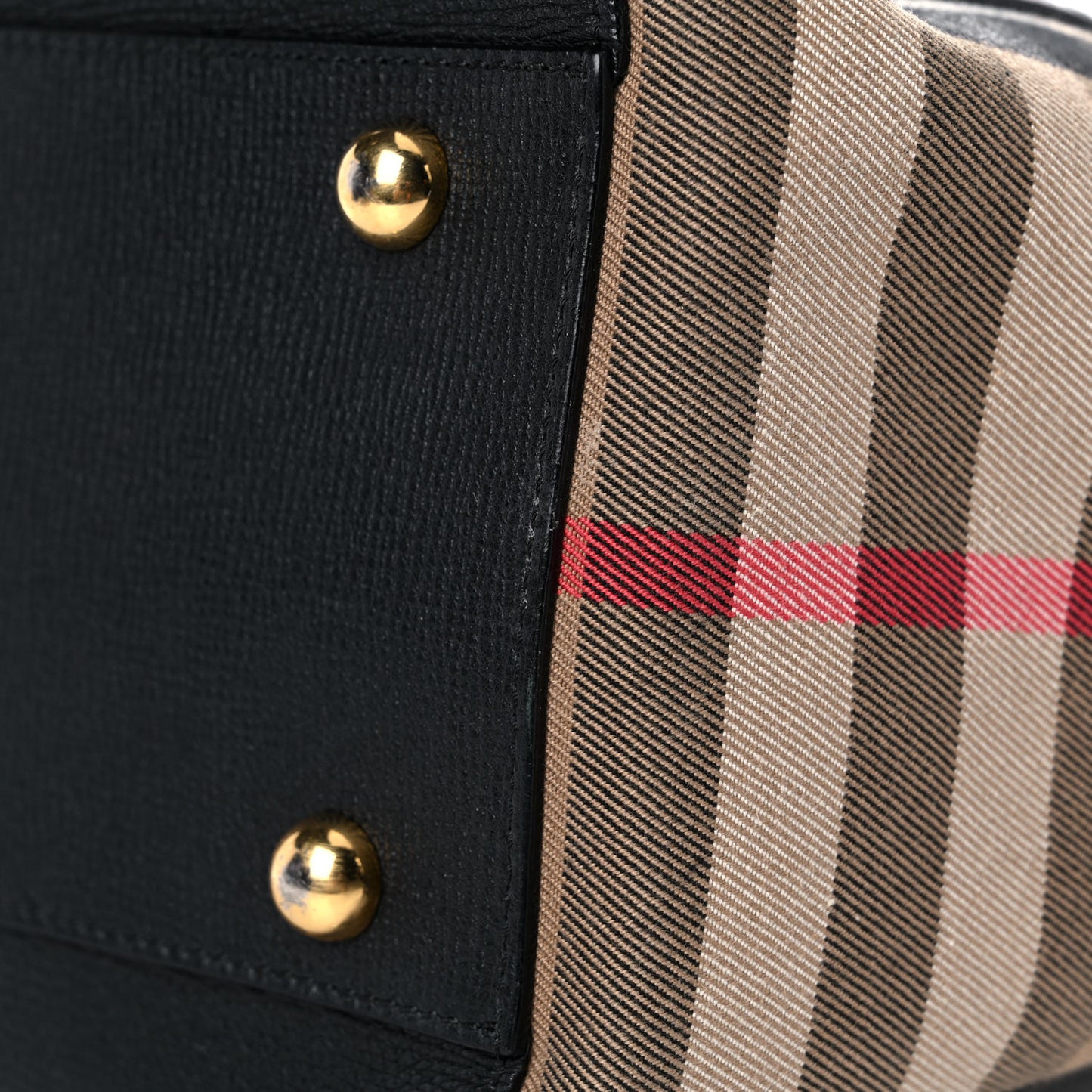 Grainy Calfskin House Check Small Canterbury Black