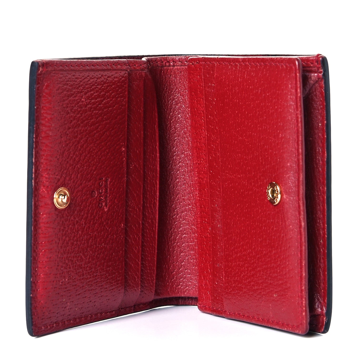 Gucci GG Supreme Monogram Tian Card Case Beige Multicolor Red 4 of 7
