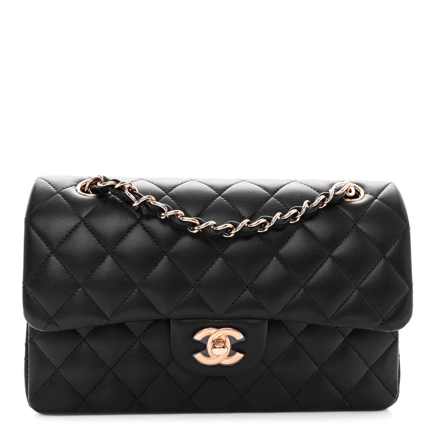 Chanel Lambskin Quilted Small Double Flap Black 1 of 10