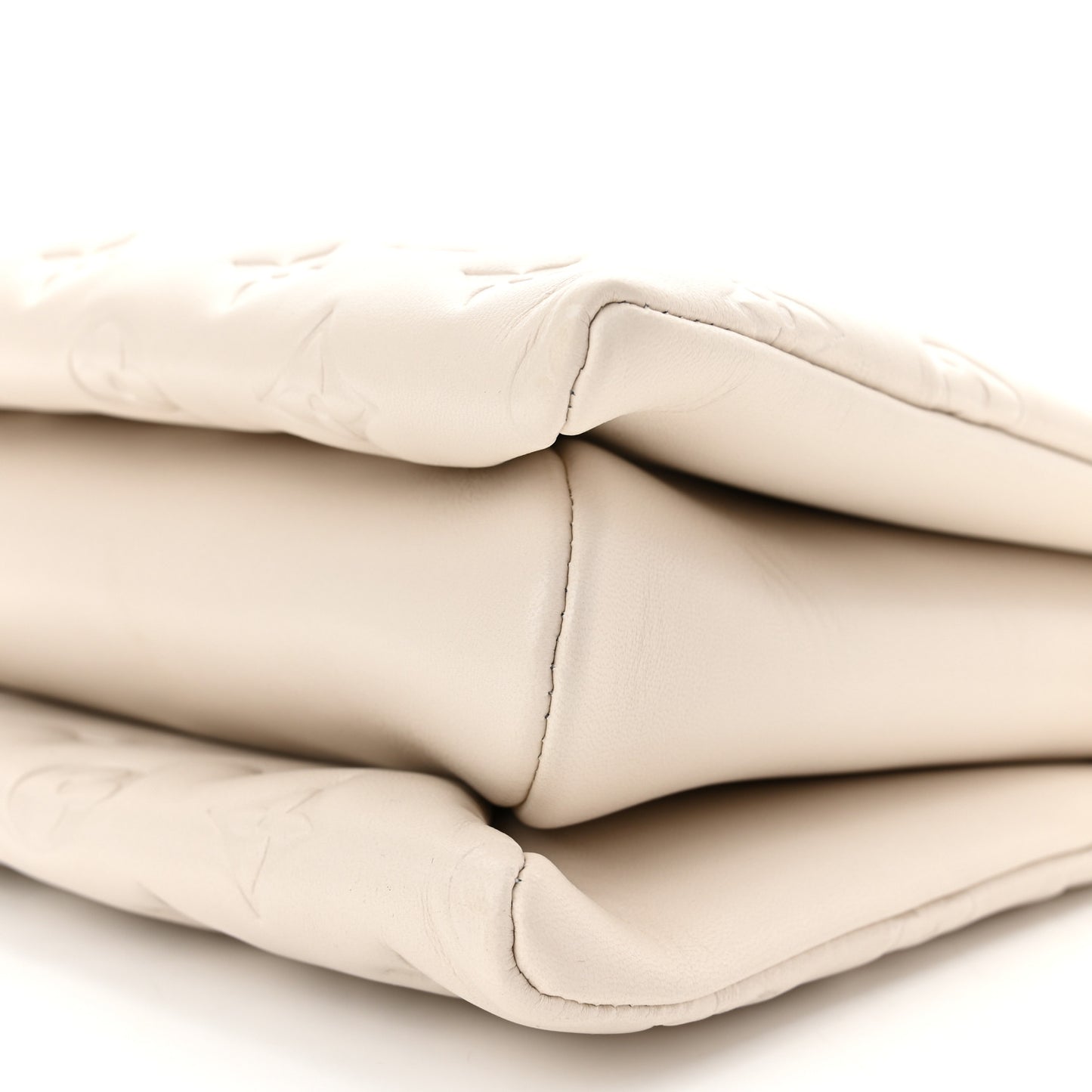 Lambskin Embossed Monogram Coussin PM Cream
