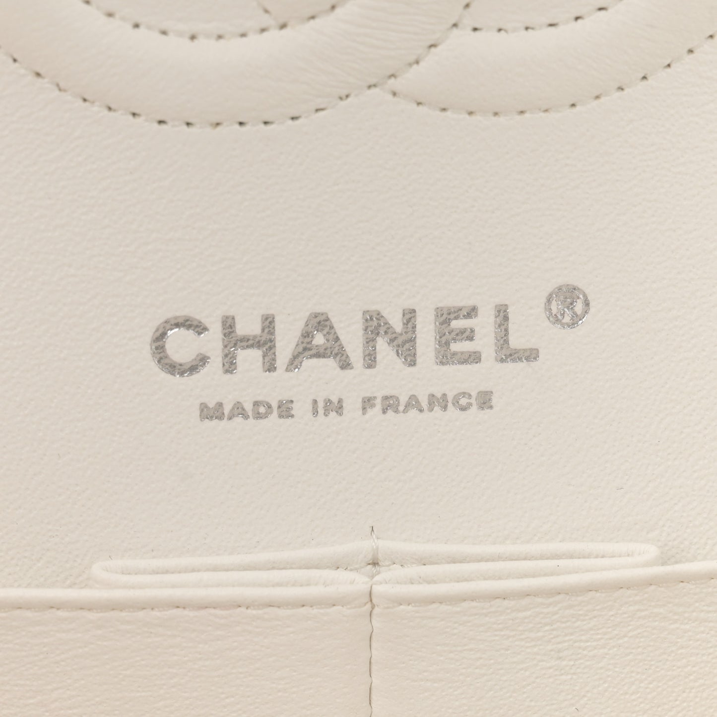 Caviar Quilted Medium Double Flap White