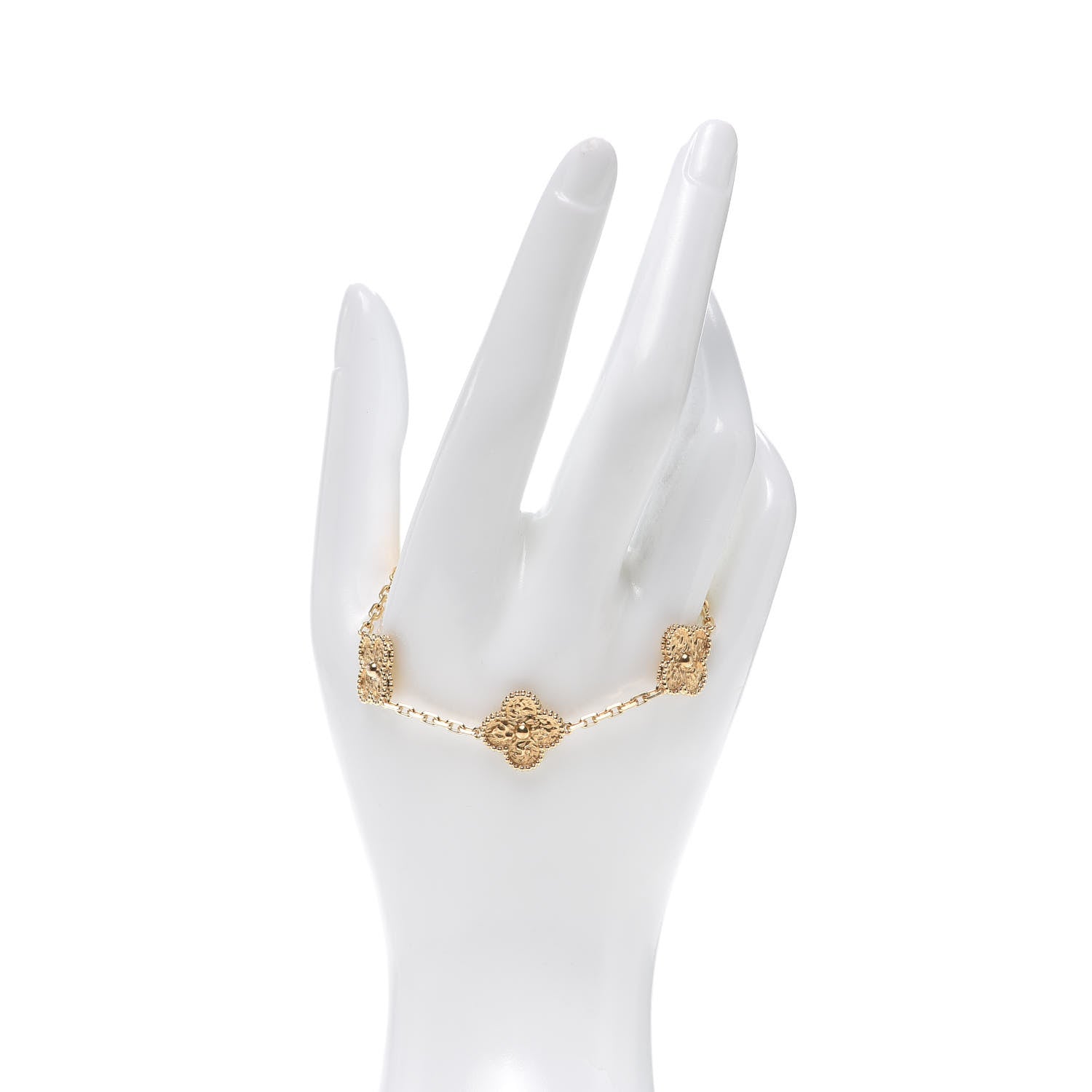 Van Cleef & Arpels 18K Yellow Gold 5 Motifs Vintage Alhambra Bracelet 2 of 7