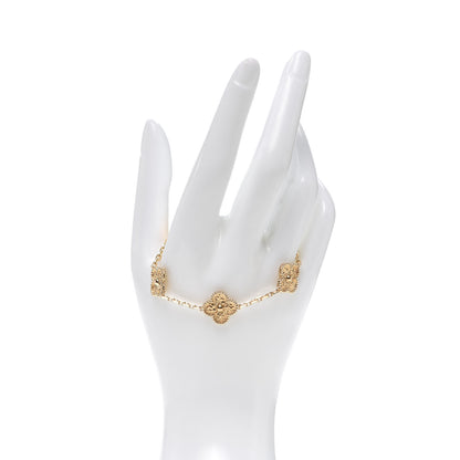 Van Cleef & Arpels 18K Yellow Gold 5 Motifs Vintage Alhambra Bracelet 2 of 7
