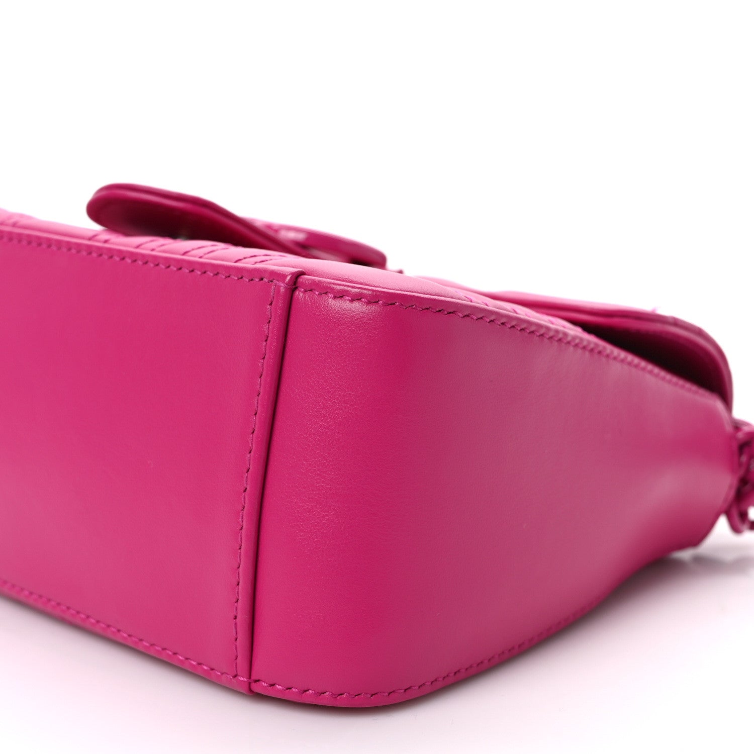 Gucci Calfskin Matelasse Monochrome Mini GG Marmont Top Handle Shoulder Bag Classic Fuxia 8 of 8