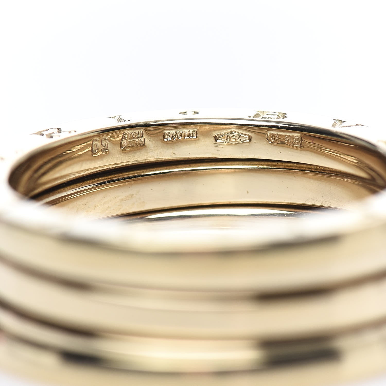 Bulgari 18K Yellow Gold B.Zero1 Three-Band Ring 59 8.75 4 of 5