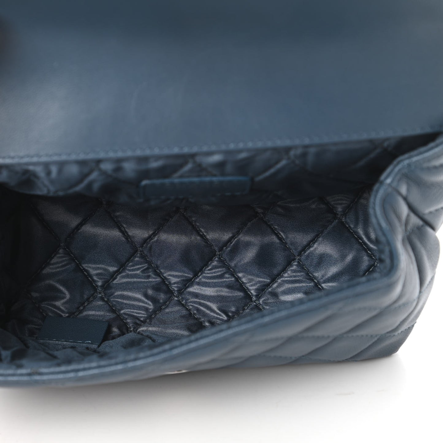Lambskin Quilted Flap Cosmetic Case Blue