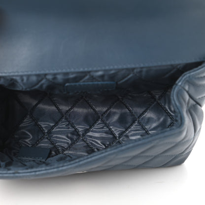 Chanel Lambskin Quilted Flap Cosmetic Case Blue 5 of 11