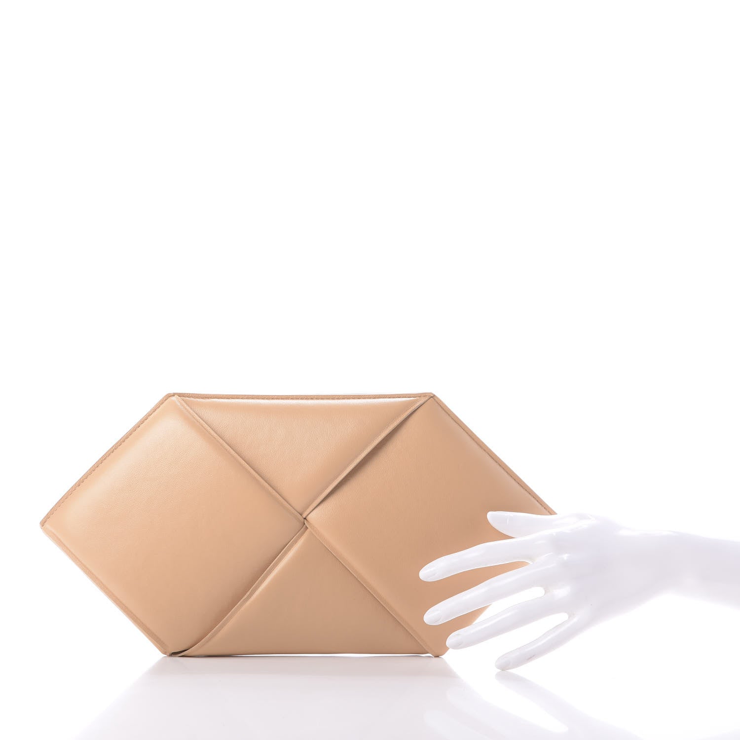Bottega Veneta Nappa Maxi Intrecciato Pouch Clutch Almond 2 of 8
