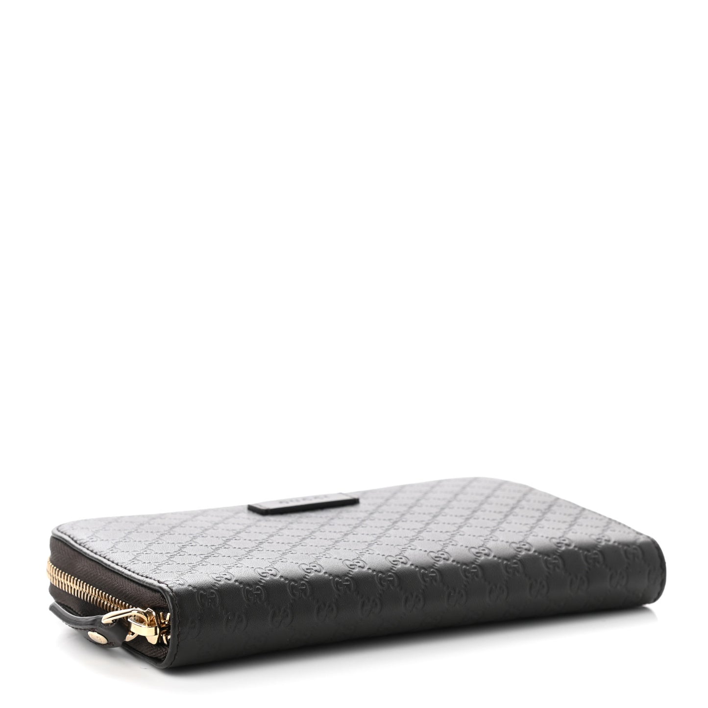 Microguccissima Large Zip Around Organizer Wallet Brown