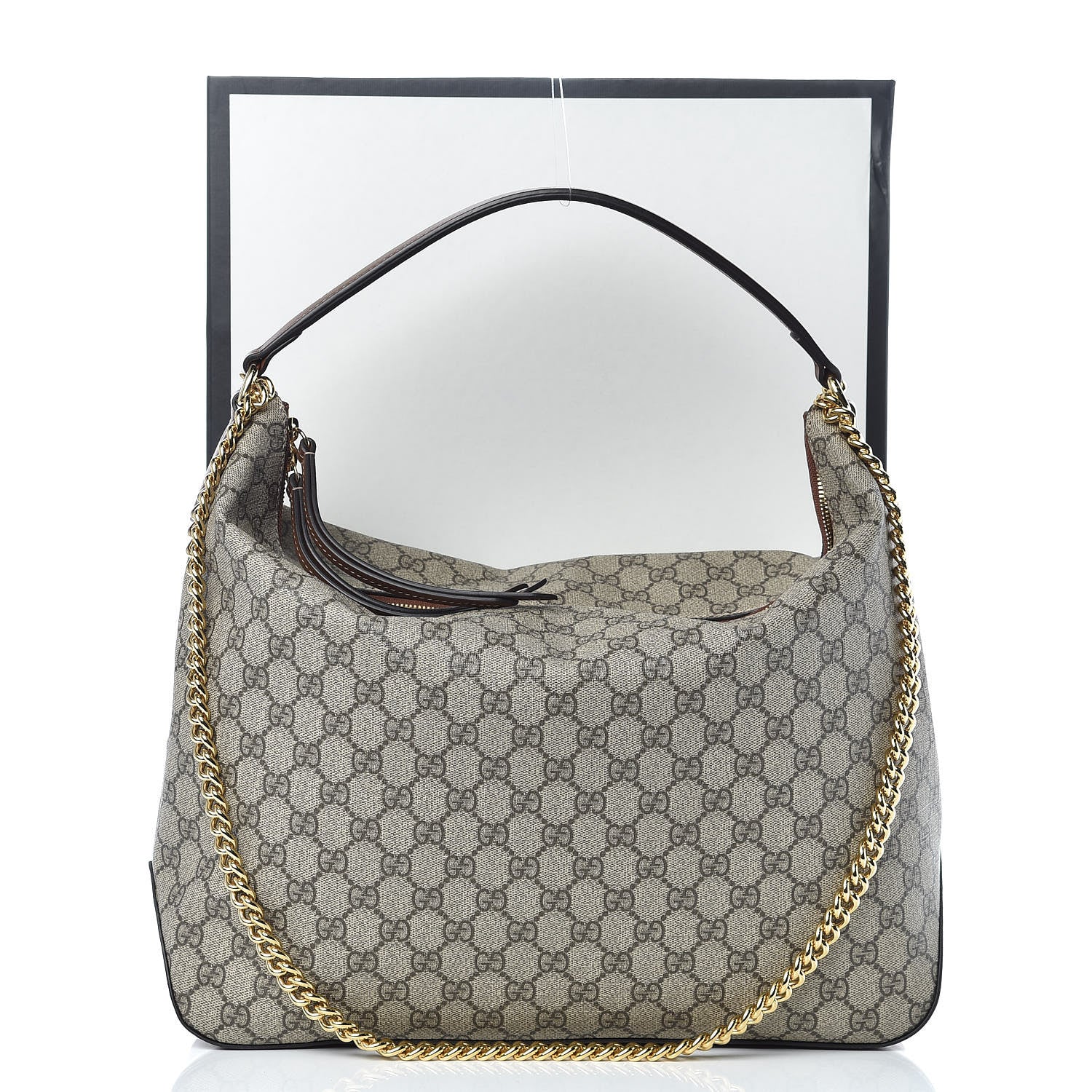 Gucci GG Supreme Monogram Large Linea A Hobo Light Brown 11 of 11