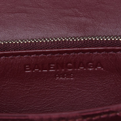 Balenciaga Nylon Jacquard Diagonal Logo Small Scarf Lock Chain Shoulder Bag Rouge Bordeaux Black Beige 8 of 9
