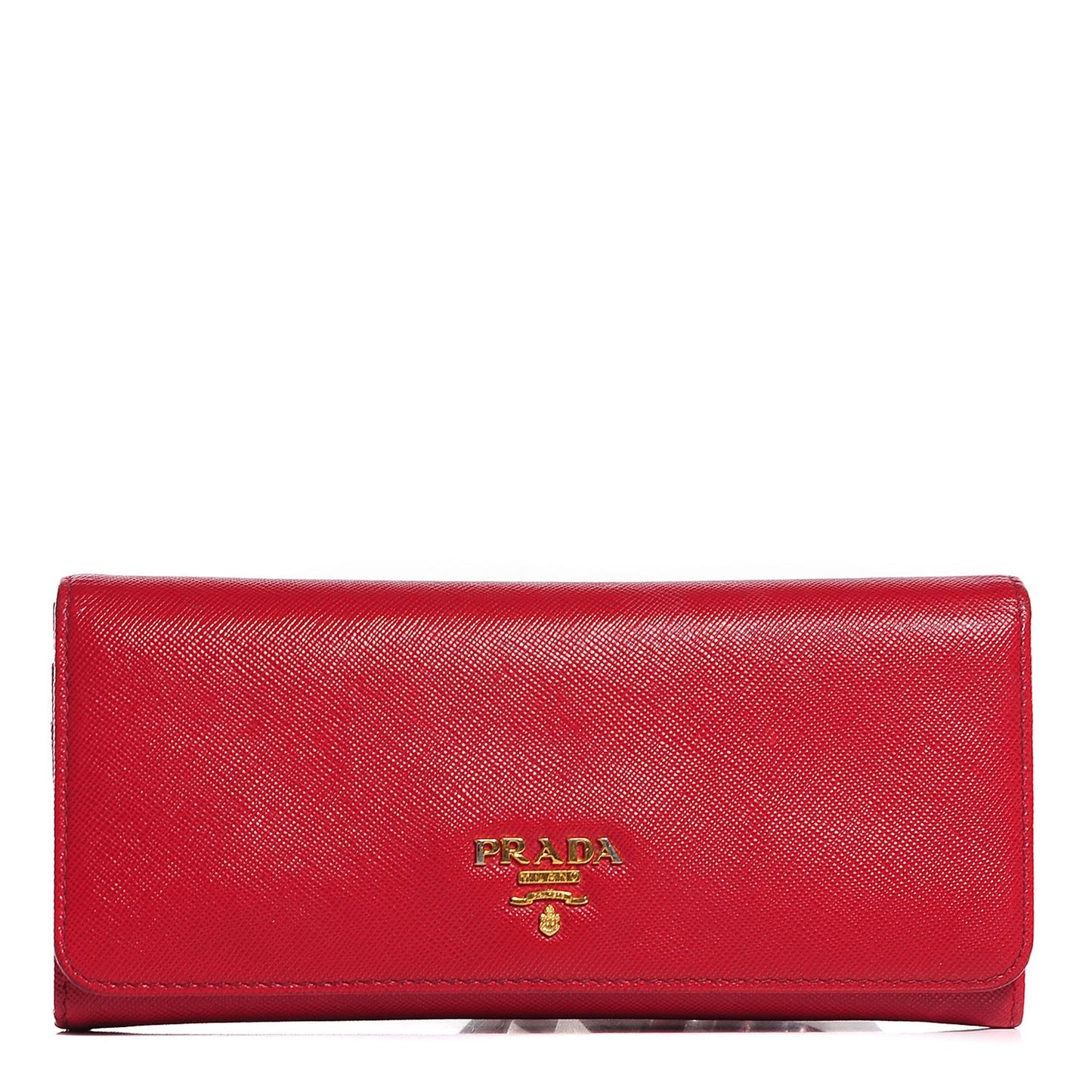 Saffiano Metal Continental Flap Wallet Fuoco