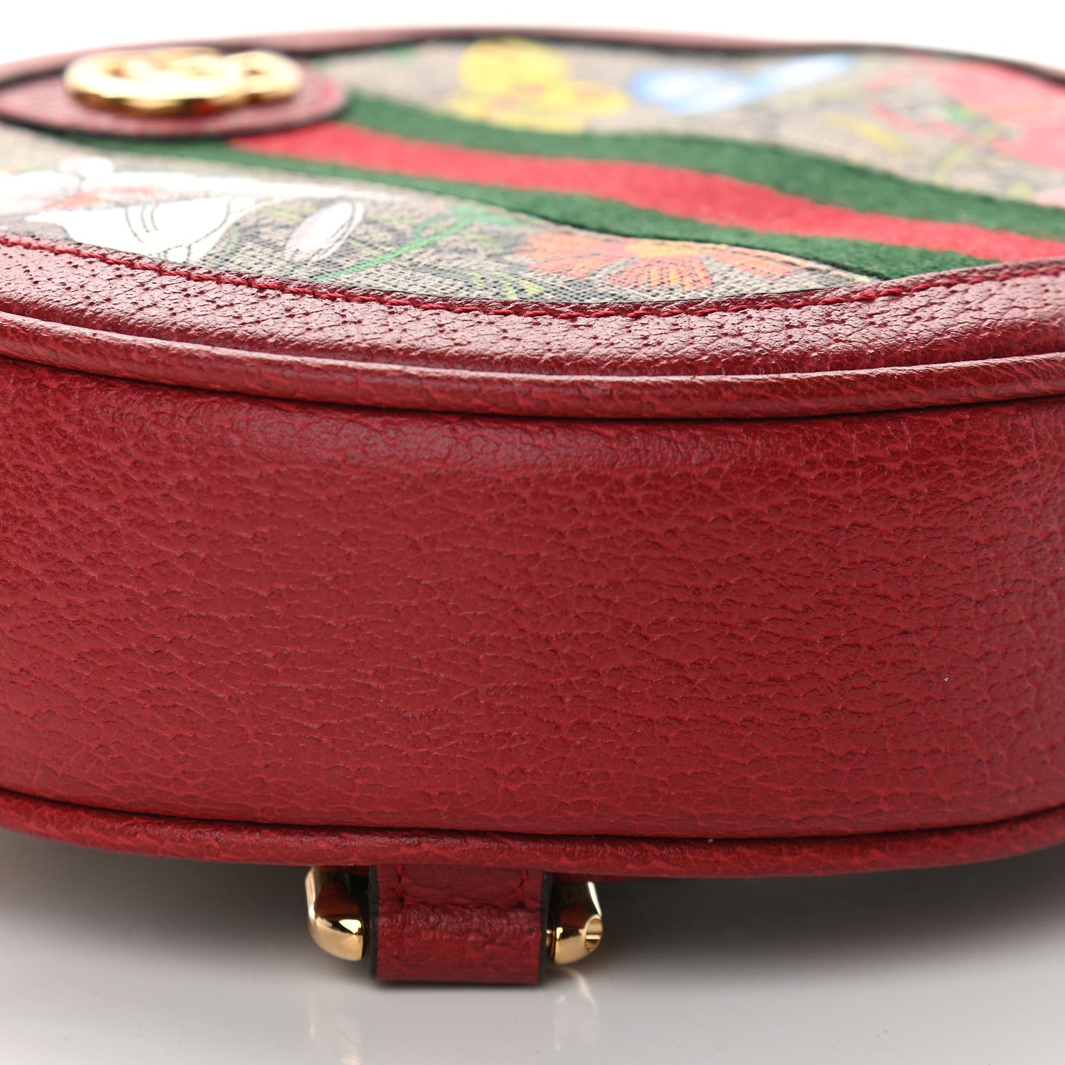 Gucci GG Supreme Monogram Web Flora Mini Ophidia Round Backpack Red 8 of 9