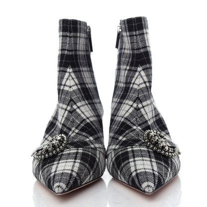 Christian Dior Canvas Tartan Gang Ankle Boots 39 Black 2 of 10