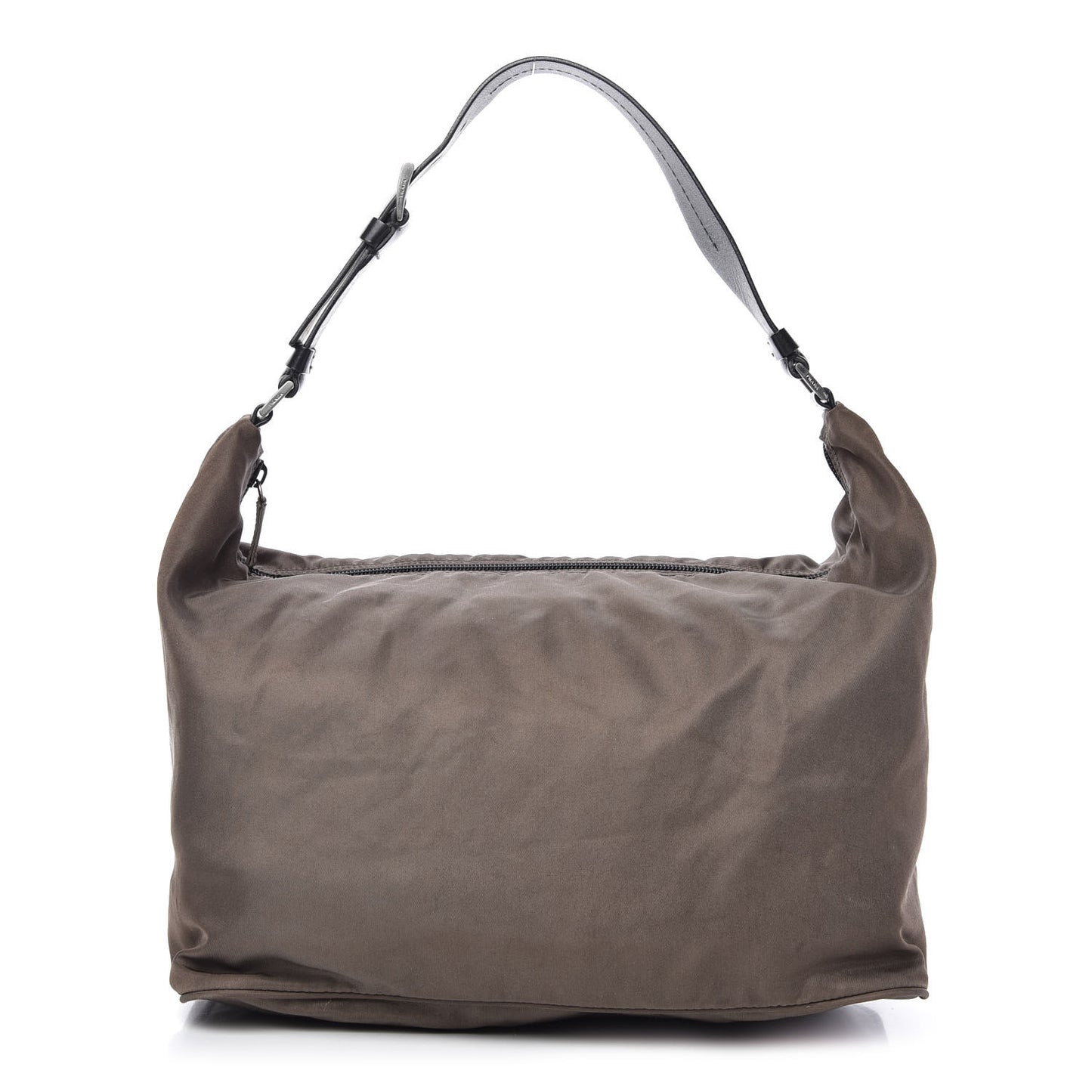 Tessuto Nylon Calfskin Hobo Brown