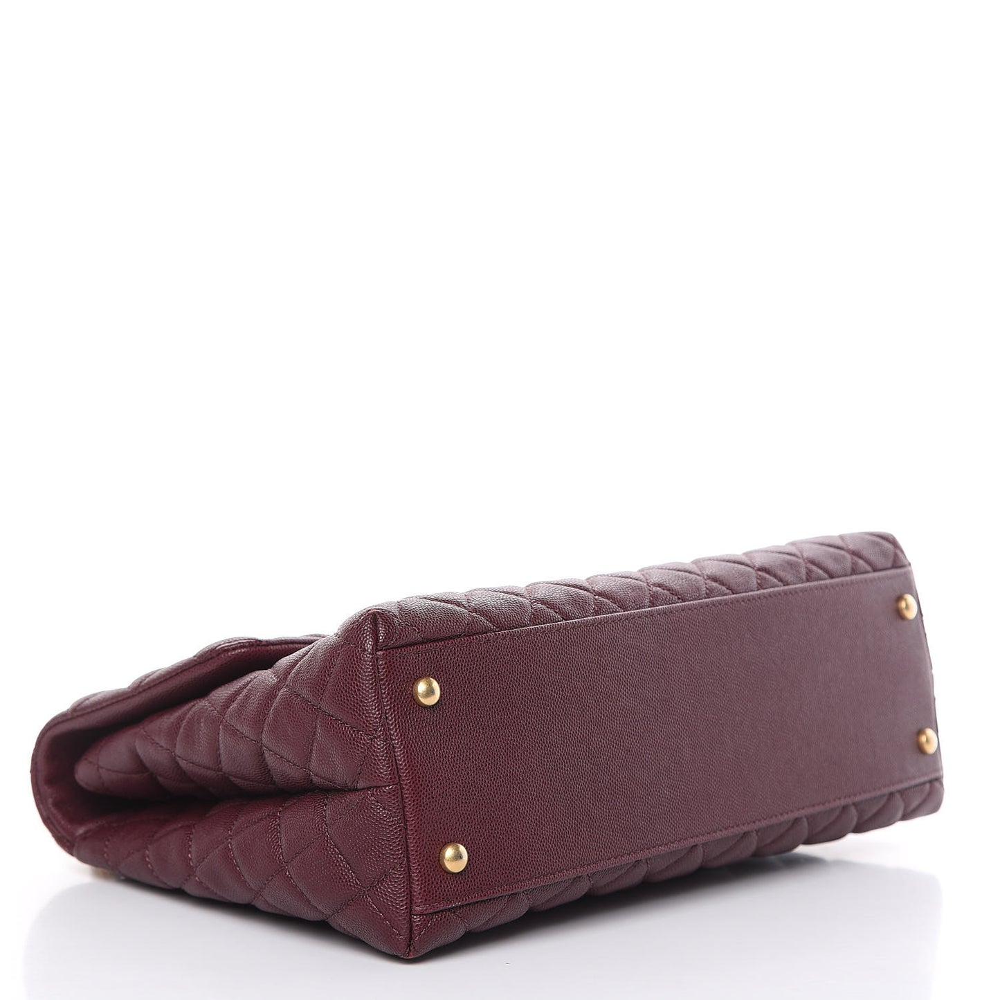 Caviar Lizard Quilted Medium Coco Handle Flap Burgundy