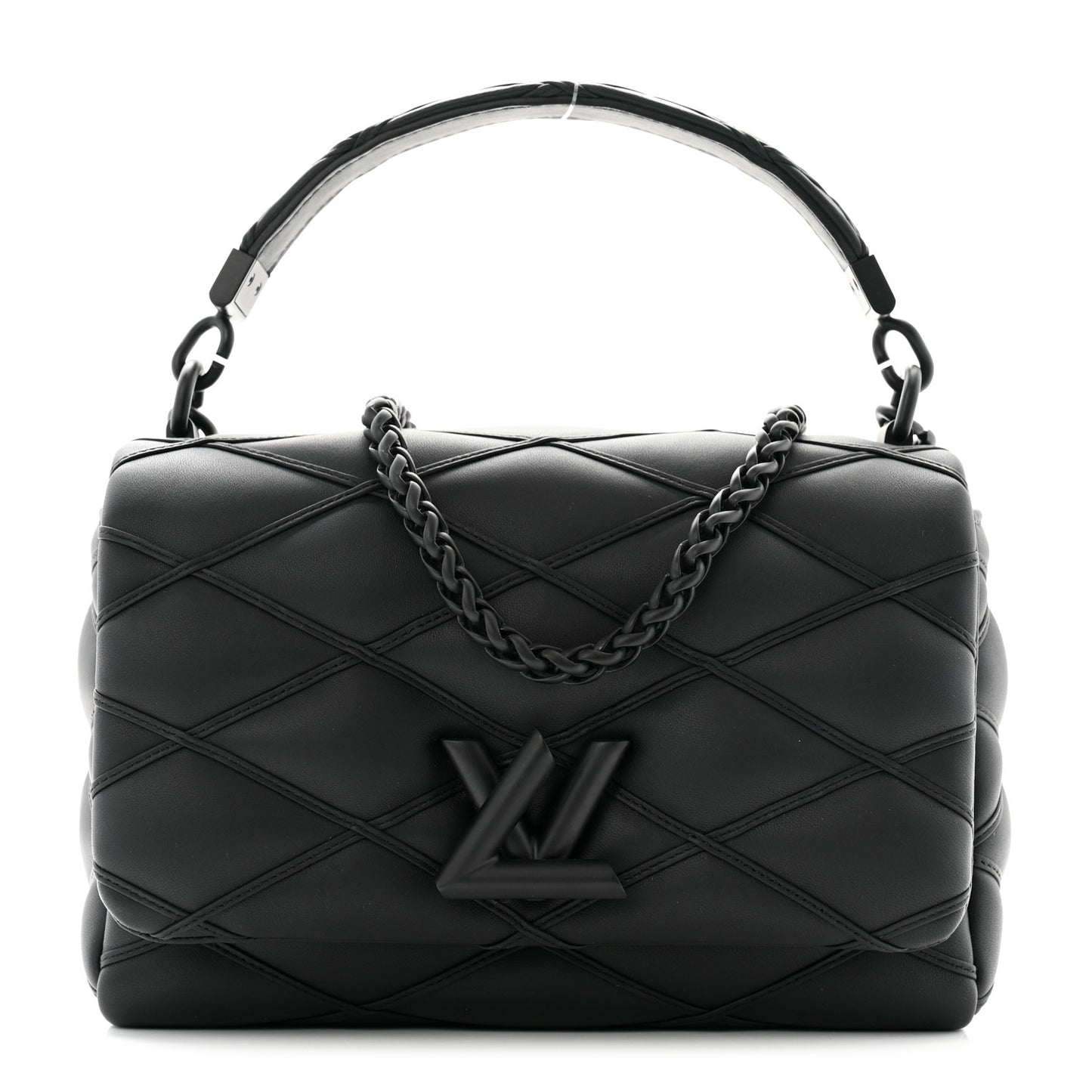 Lambskin Malletage Monochrome Top Handle GO-14 MM Black