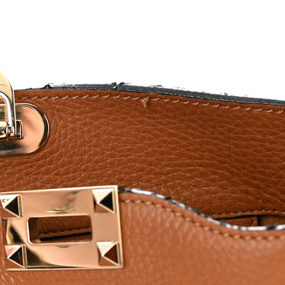 Valentino Garavani Pebbled Calfskin Small Rockstud Flip-Lock Messenger Bag Light Cuir 13 of 16